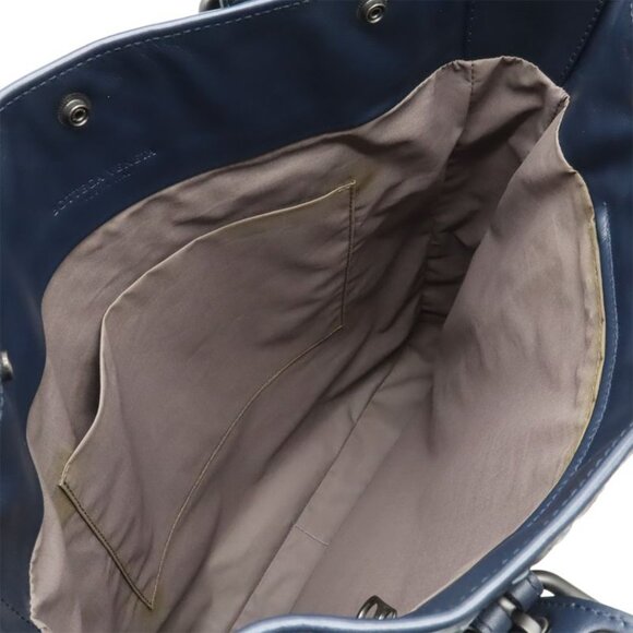 Bottega Veneta Intrecciato Tote Bag Leather Navy - Picture 6 of 9